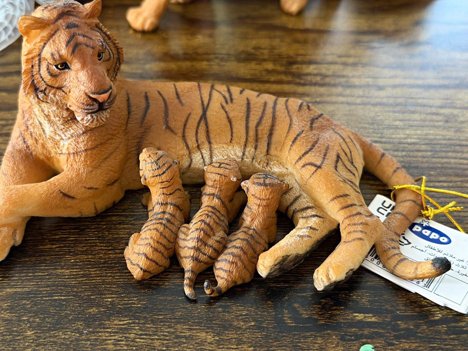 Tigress Mother With Cubs. Plastic Figurine Set, 2-Piece Family. PAPO. Realistic.