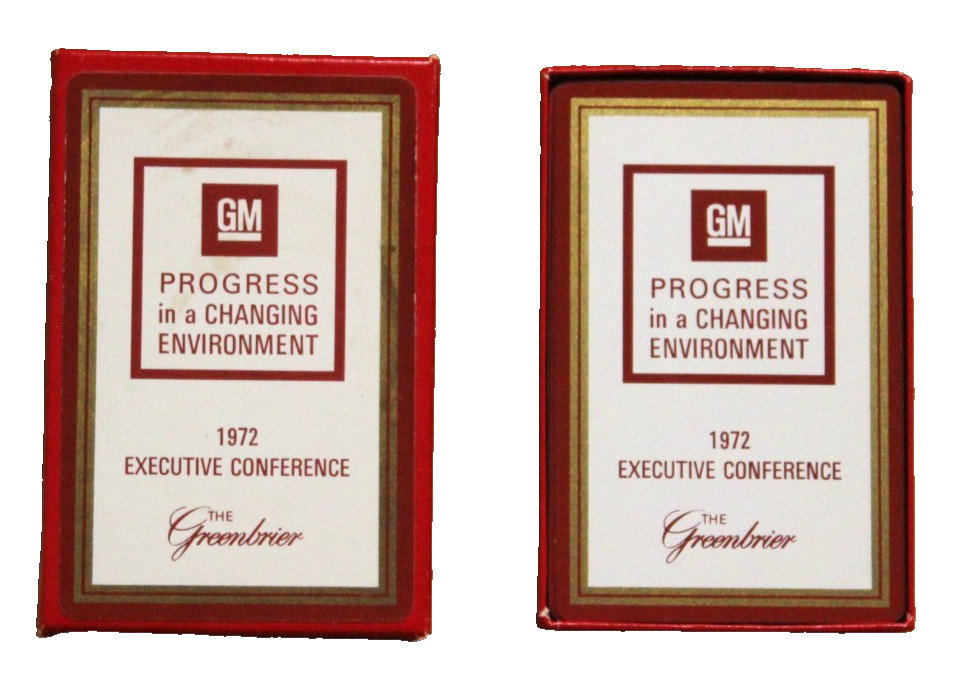 1972 GM Executive Conference Playing Cards Set The Greenbrier Single Deck