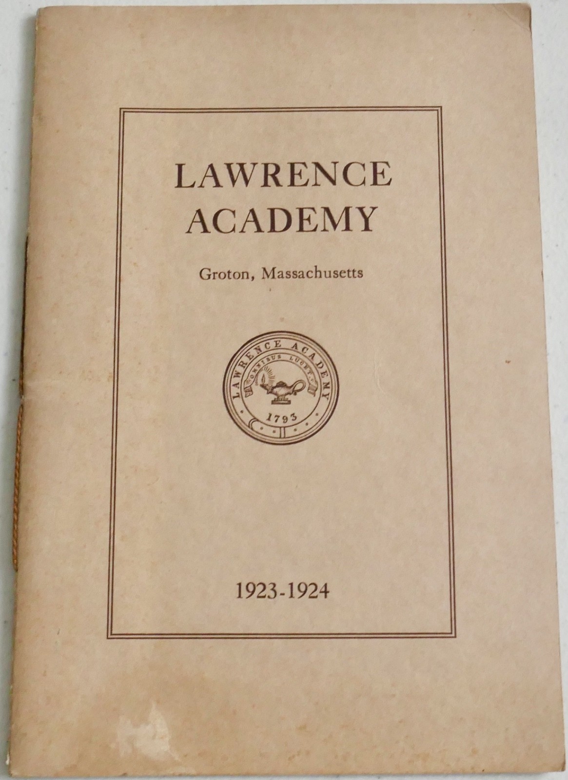 Antique 1923-1924 LAWRENCE ACADEMY Groton, MA - YEARBOOK / CATALOG - 130th Year