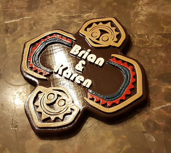 Personalized Polynesian Themed Couple's Name Sign/Plaque
