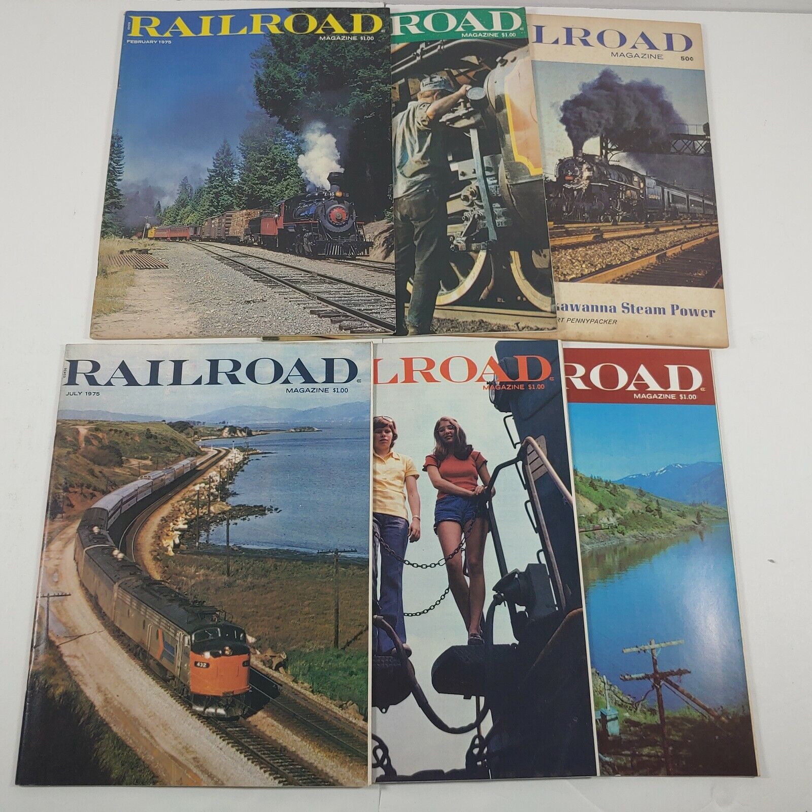 Vintage Lot 0f 6 1975 Railroad Magazine