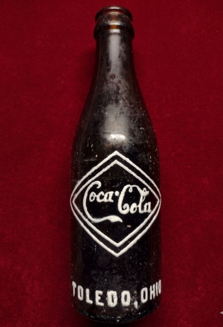 RARE 1907-12 TOLEDO, OHIO AMBER DOUBLE DIAMOND COCA-COLA ANTIQUE BOTTLE
