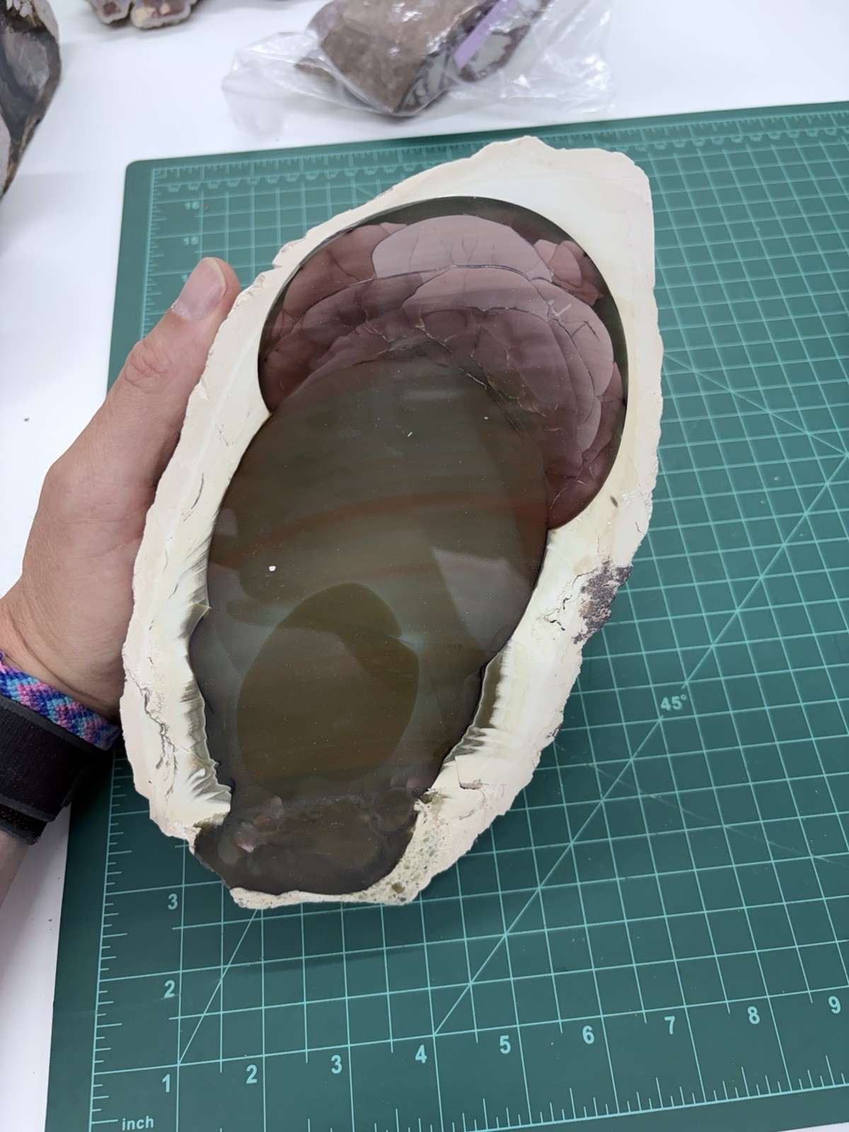 AAA XL imperial jasper half nodule mirror polished