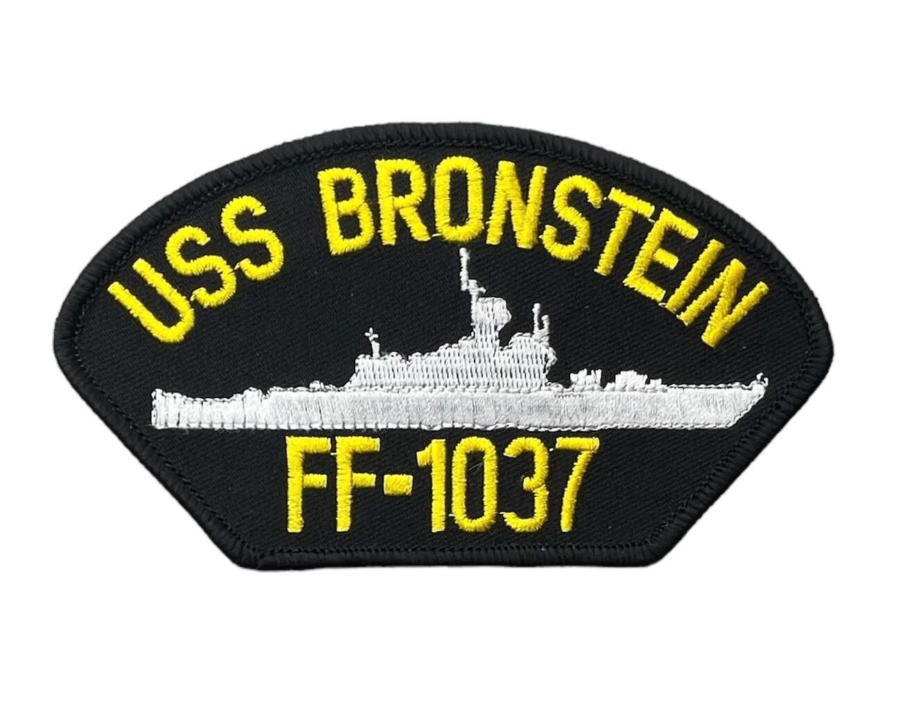 USN USS Bronstein FF-1037 Navy 5.25 Inch Black Gold Licensed Patch EE1513 F7D13G
