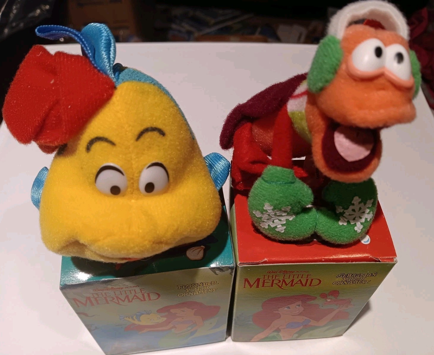 1989 Disney/McD Little Mermaid FLOUNDER/SEBASTIAN Christmas Ornament - BRAND NEW