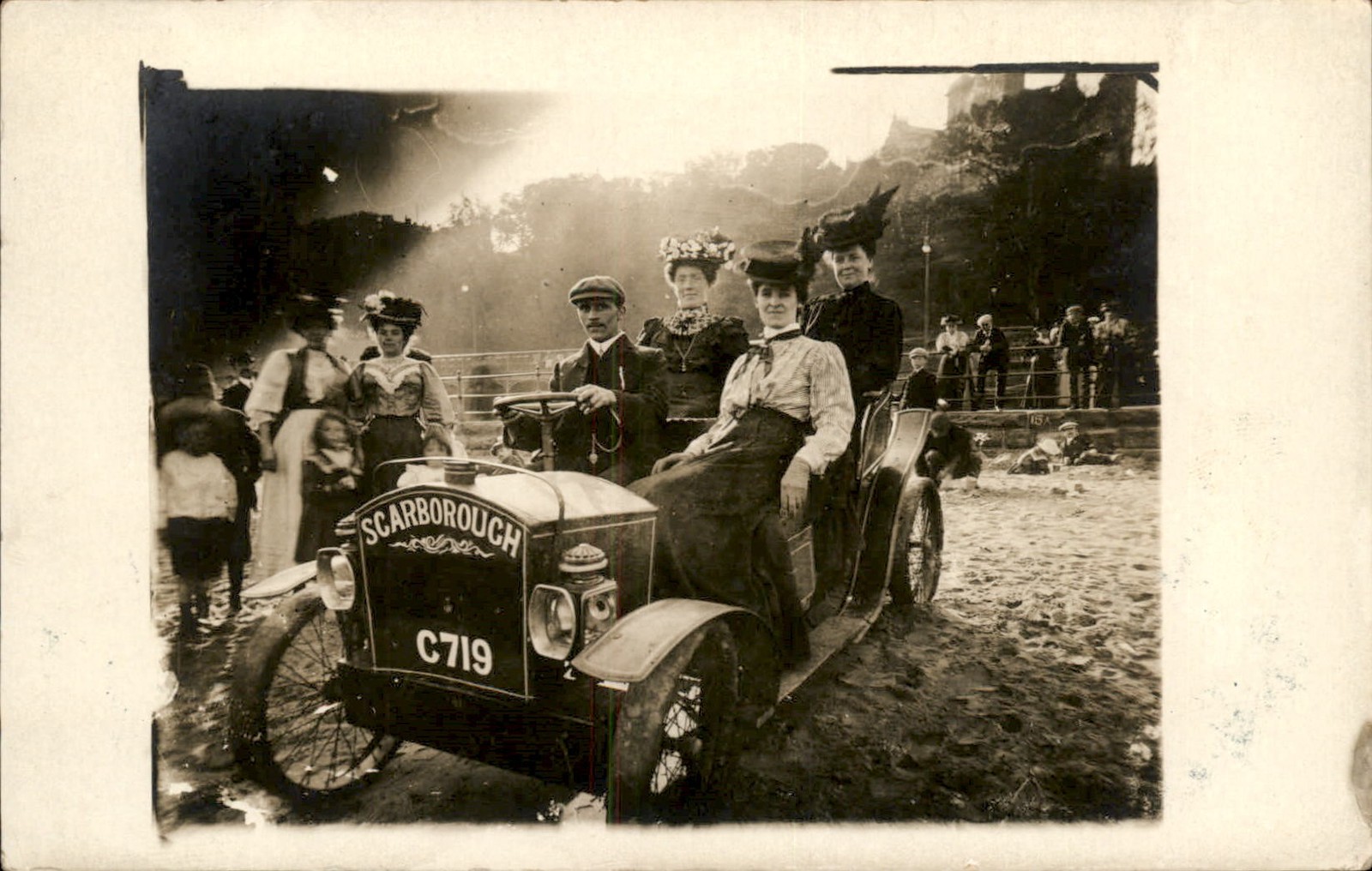 Scarborough UK Beautiful Shot of Early Car Auto c1910 Real Photo Postcard bhn Scarborough UK Beautiful Shot of Early Car Auto c1910 Real Photo Postcard bhn