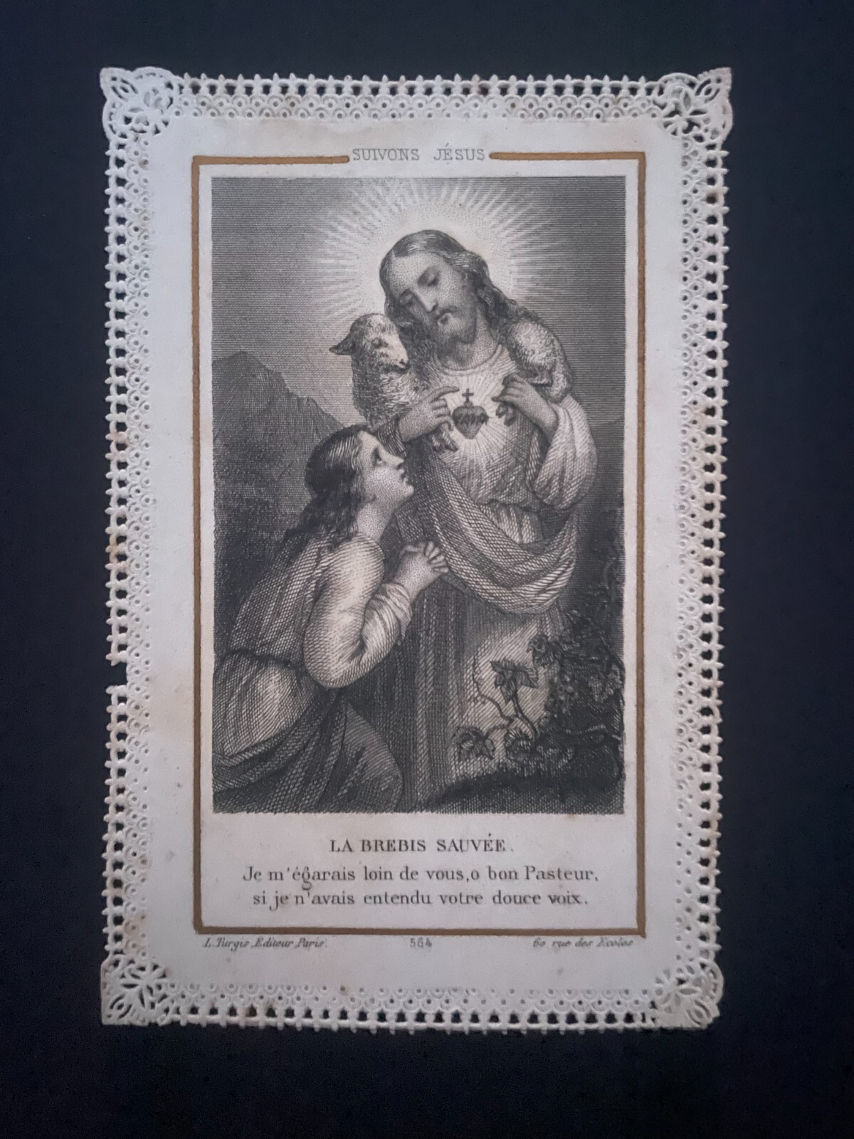 holy card santino merlettato canivet L. TURGIS 564 JESUS s