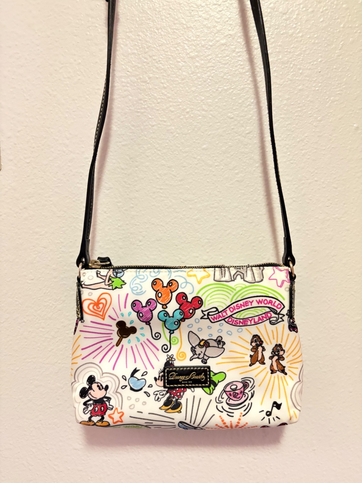 Disney Dooney & Bourke Sketch Crossbody Bag Disney Parks Mickey Minnie NEW