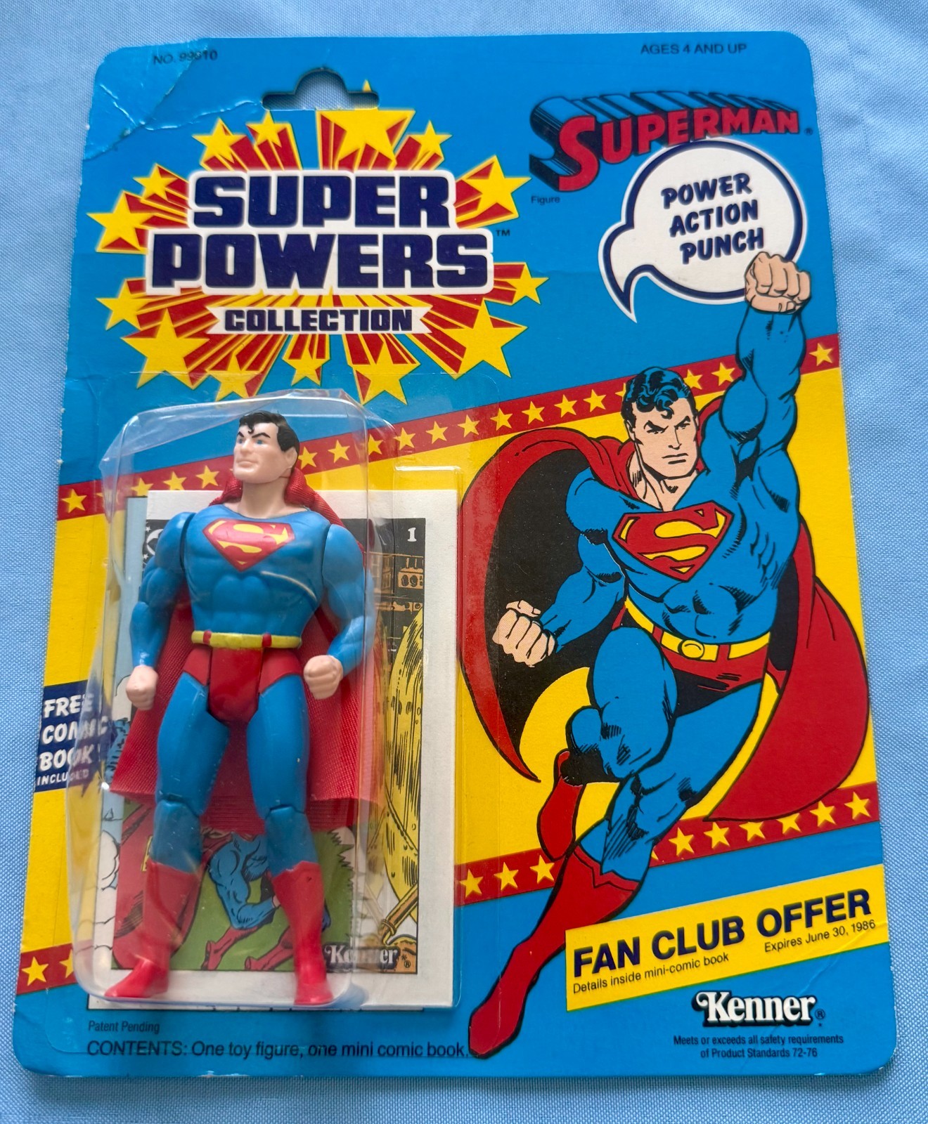 VINTAGE KENNER SUPER POWERS SUPERMAN 1985 SEALED ACTION FIGURE UNPUNCHED CARD