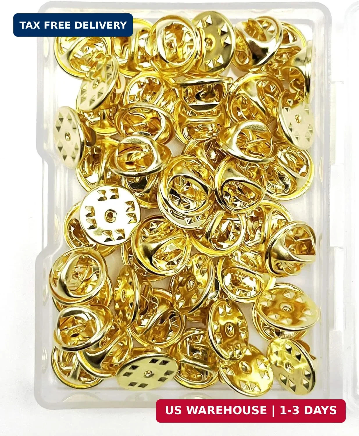 50PCS Locking Pin Backs for Lapel Pins, Badge Back Replacement