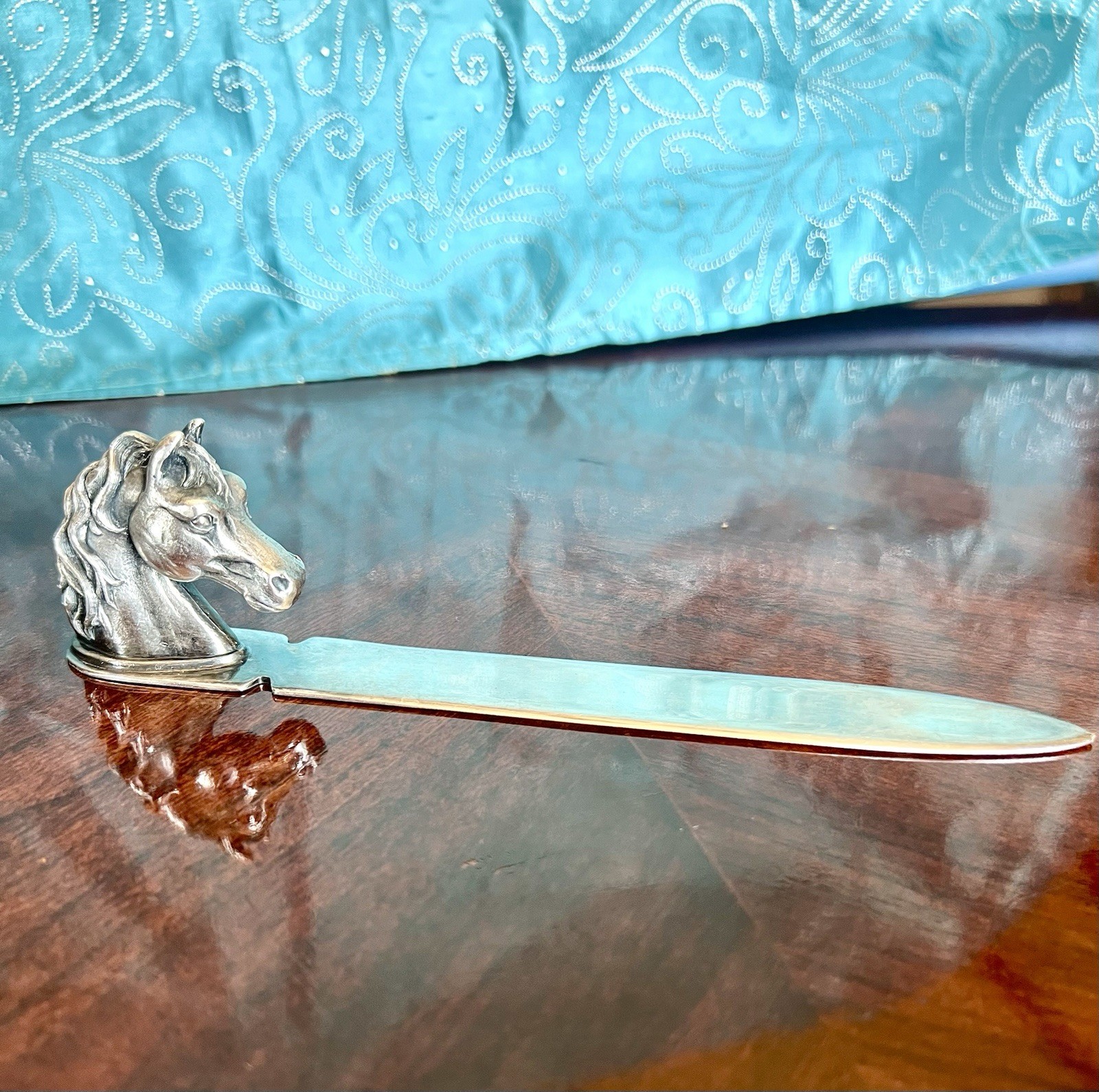 Vintage Reed Barton 274 Horse Head Letter Opener Paper Weight Silver Plated