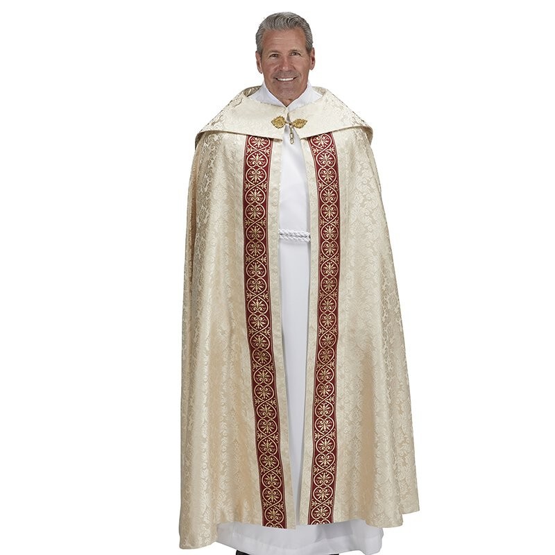 Ivory Benedictus Gothic Cope Gold Orphrey with Understole