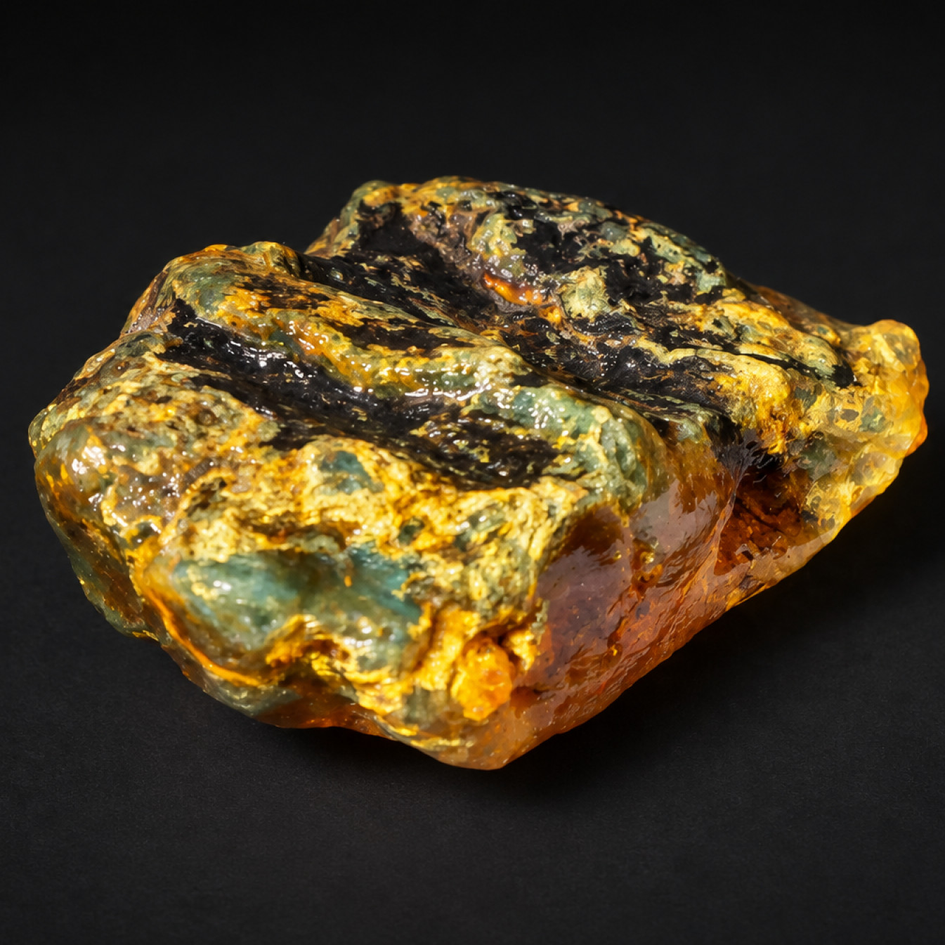 Clear yellow green Natural Dominican Amber raw 925 Sterling Rough Specimen 62 mm