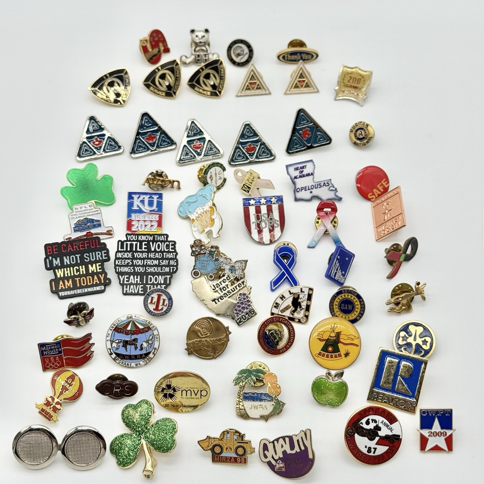 Various Lapel Pins Lot Of 58 Vintage