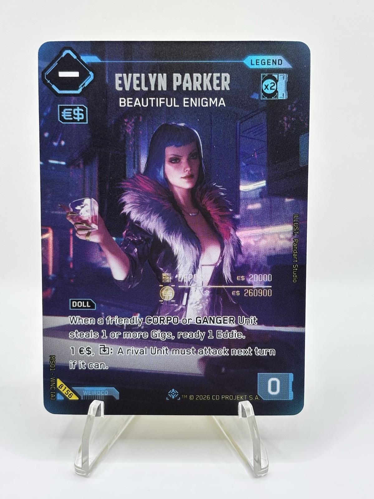 Cyberpunk TCG Evelyn Parker B156 Legend Iconic Rare - BETA VERSION - NM