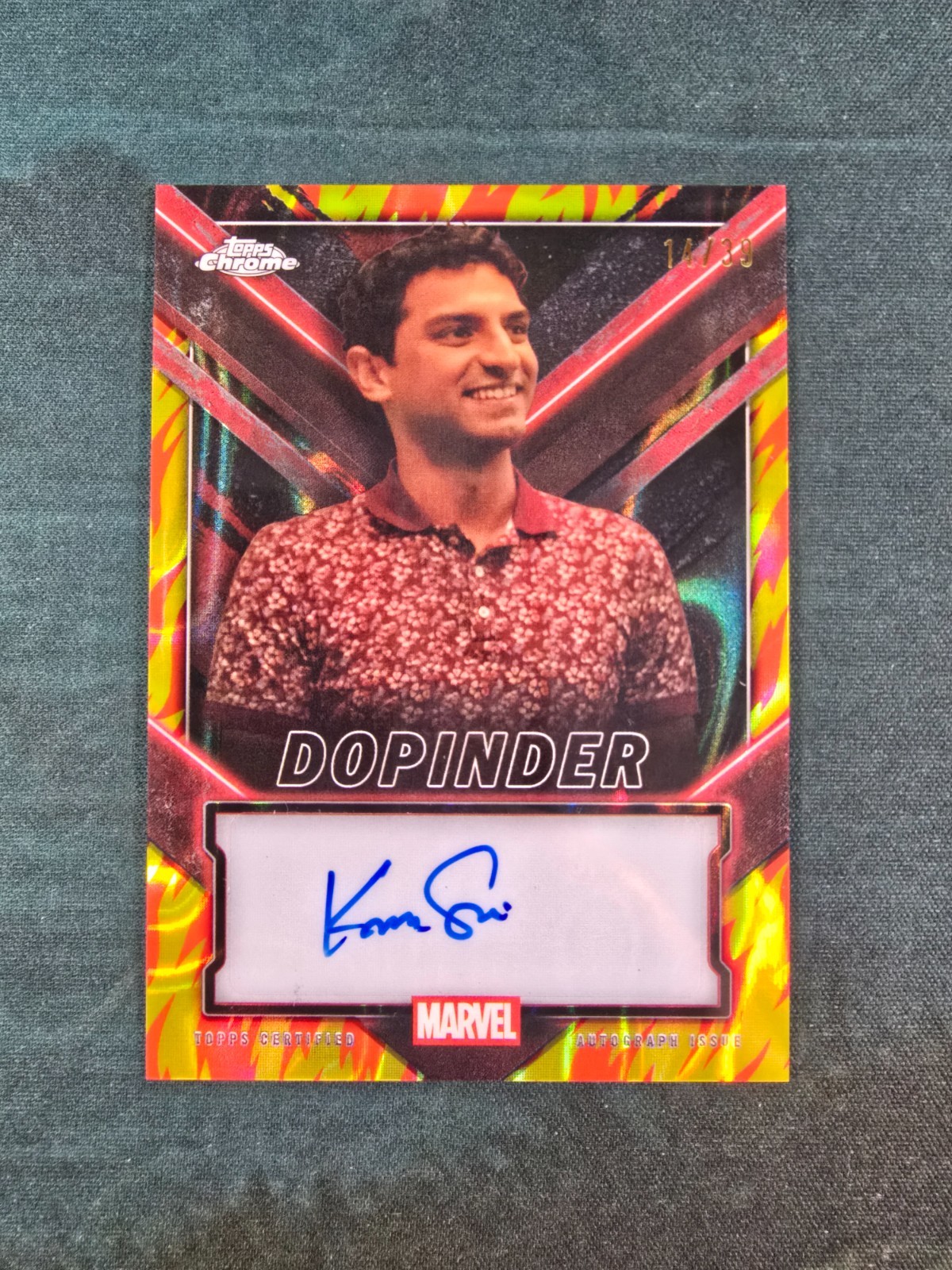 Karan Soni Dopinder Auto /39 2025 Topps Chrome Deadpool Wolverine TC-KS Marvel