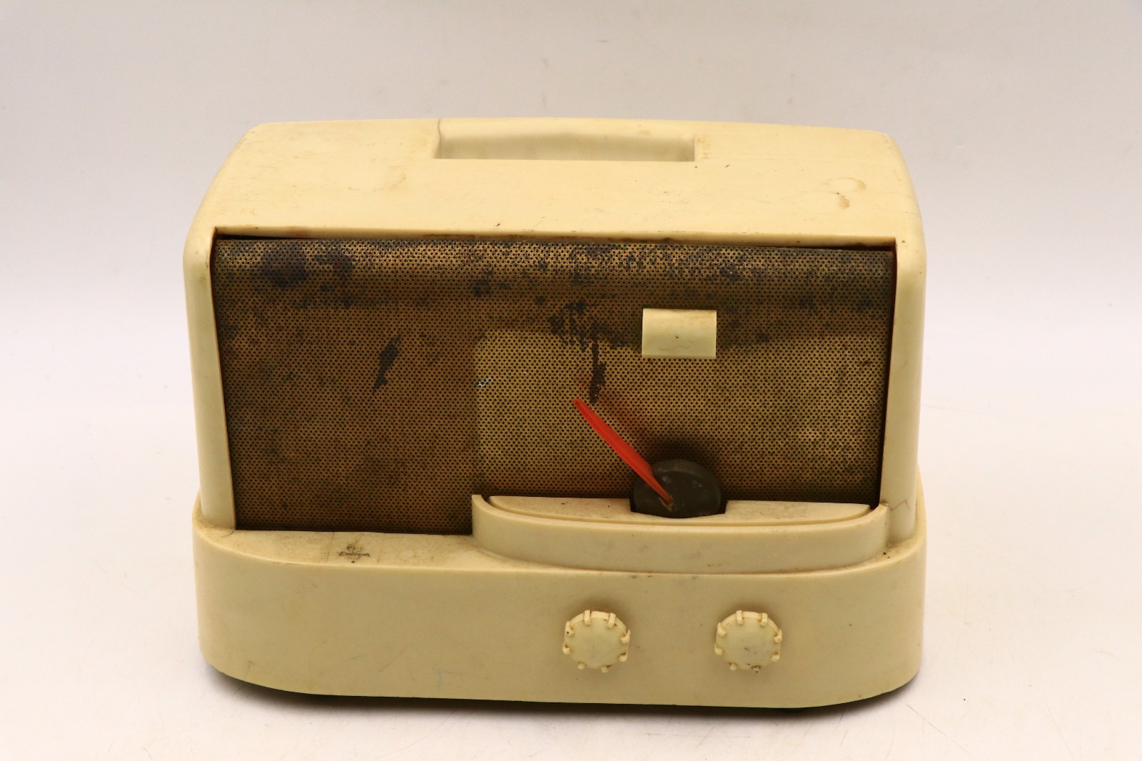 Emerson Tube Radio Moderne 511 AM White Plaskon Cabinet 1940's Parts/Repair