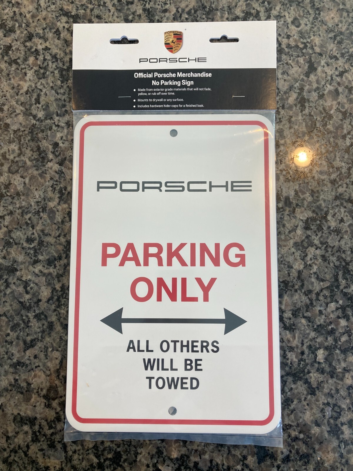 PORSCHE DESIGN NEW, UNUSED & OFFICIAL PORSCHE ONLY PARKING METAL CLADDED SIGN