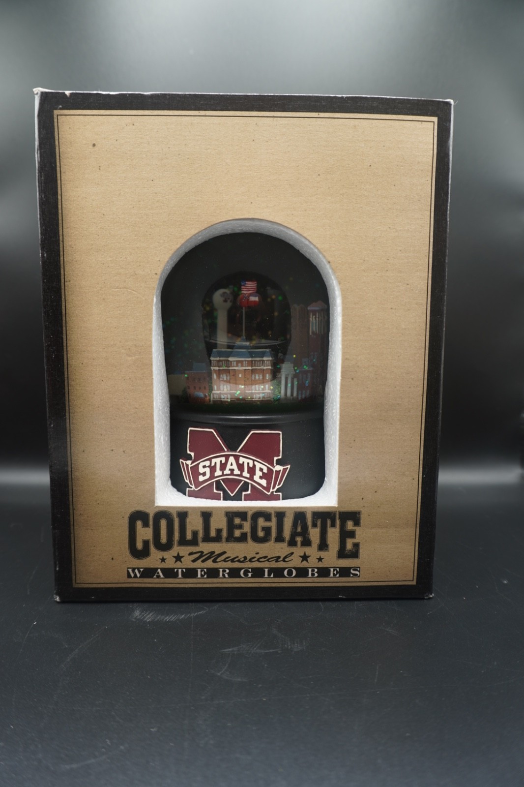RARE NIB Mississippi State Snow Globe Three Jays Imports 2002 Retired