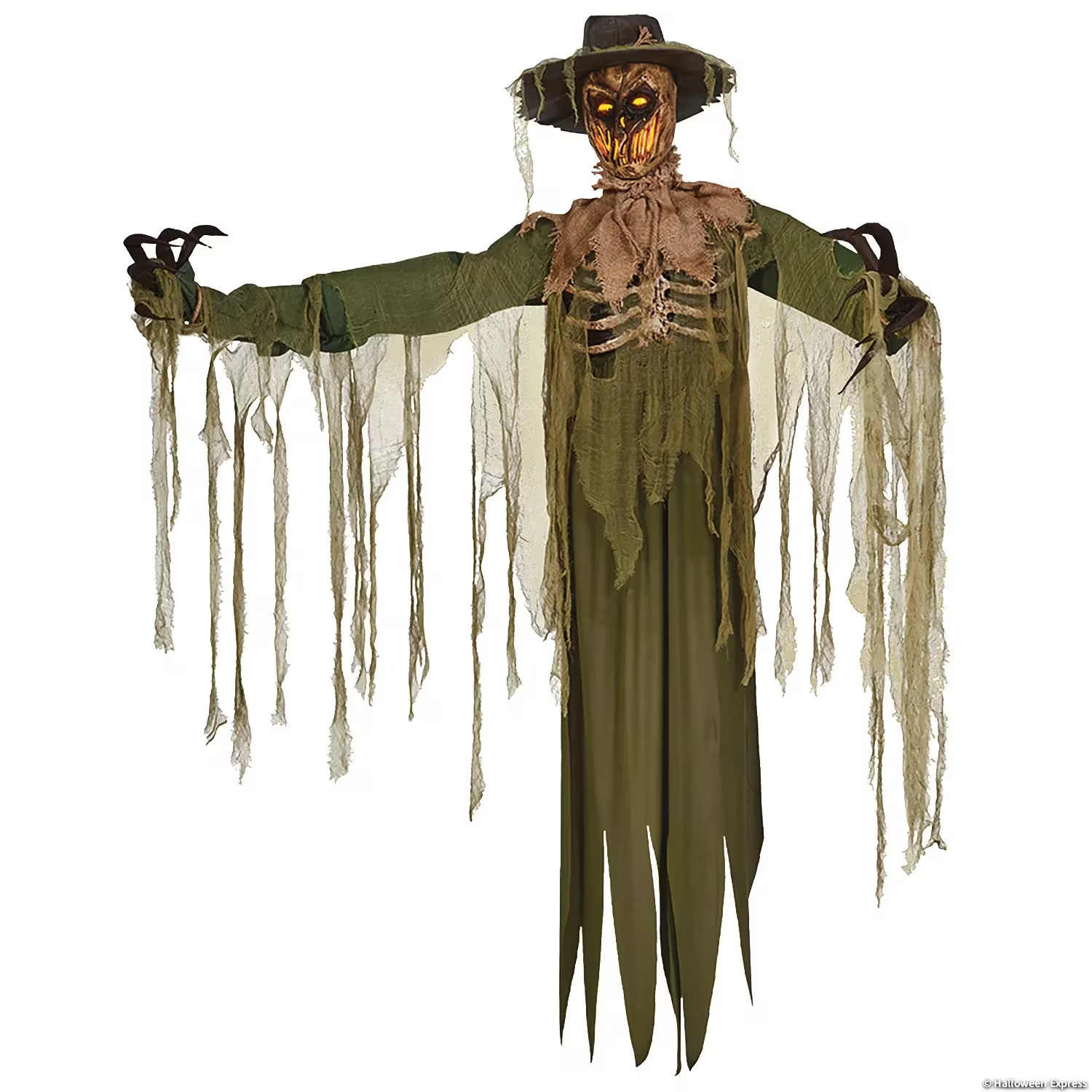 6 Ft Life Size Animated Light Up Scarecrow Halloween Decoration Spooky Yard Prop