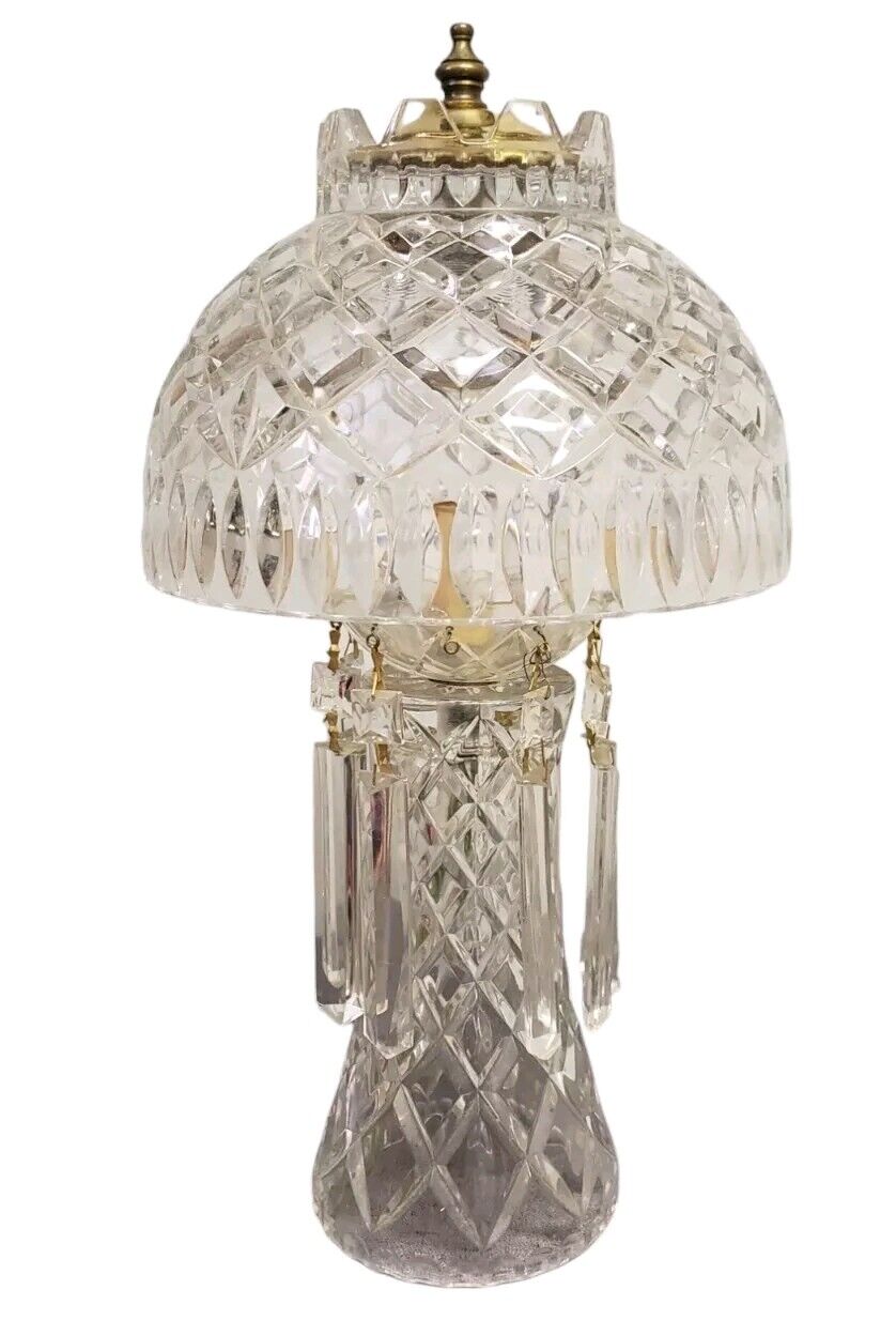 Vintage Crystal Lamps Boudoir Lamp With Hanging Prisms 16\