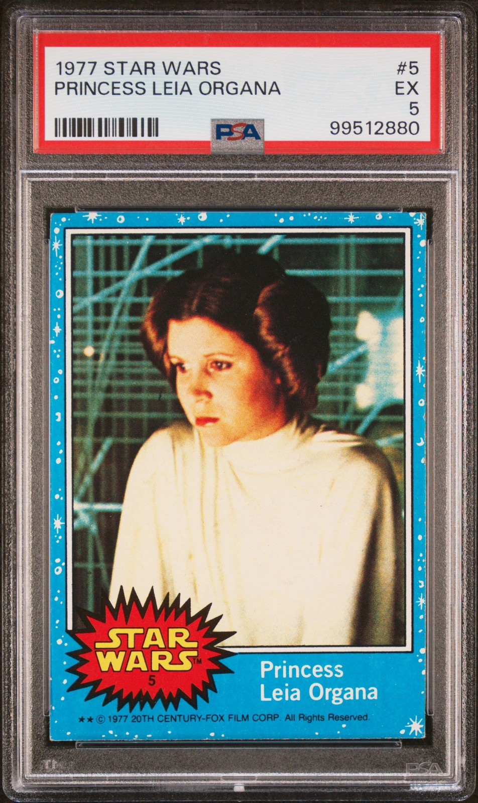 1977 Topps Star Wars Series 1 Princess Leia Organa #5 - PSA 5 EX