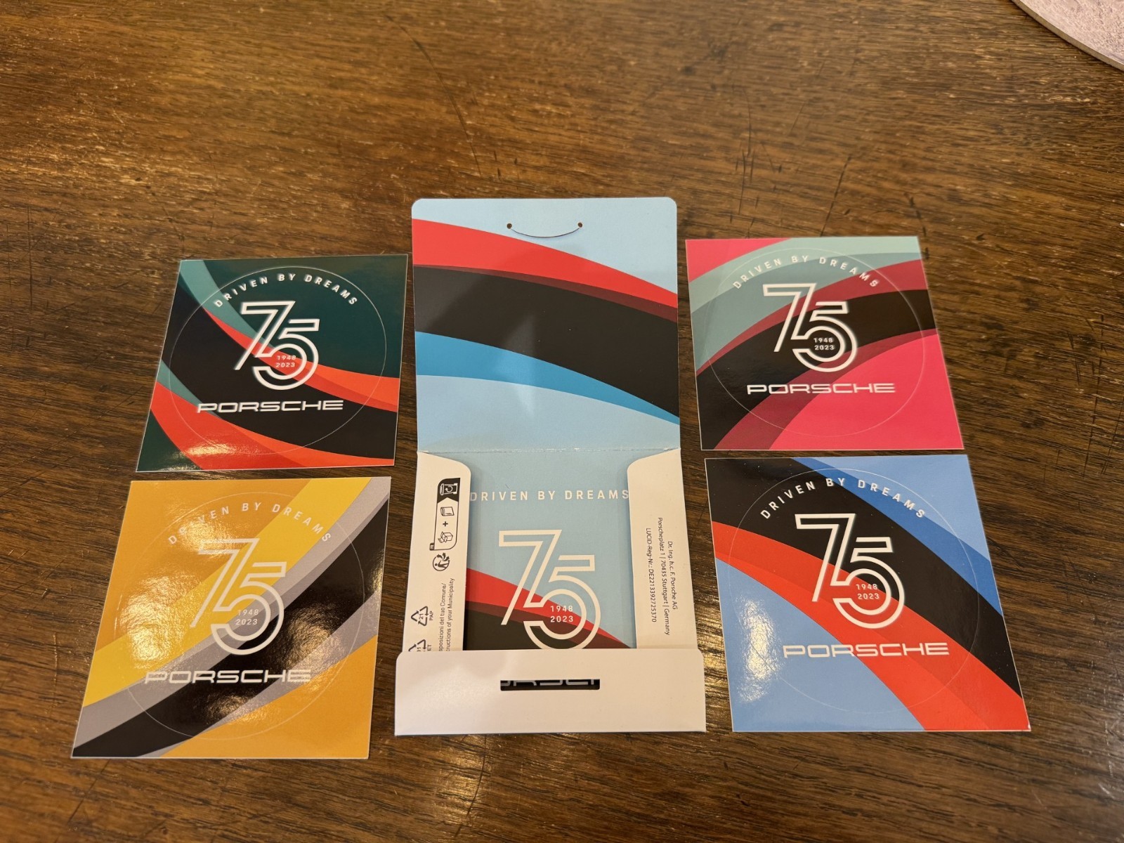 PORSCHE 75 YEARS ANNIVESARY STICKERS GENUINE 4 pcs OFFICIAL