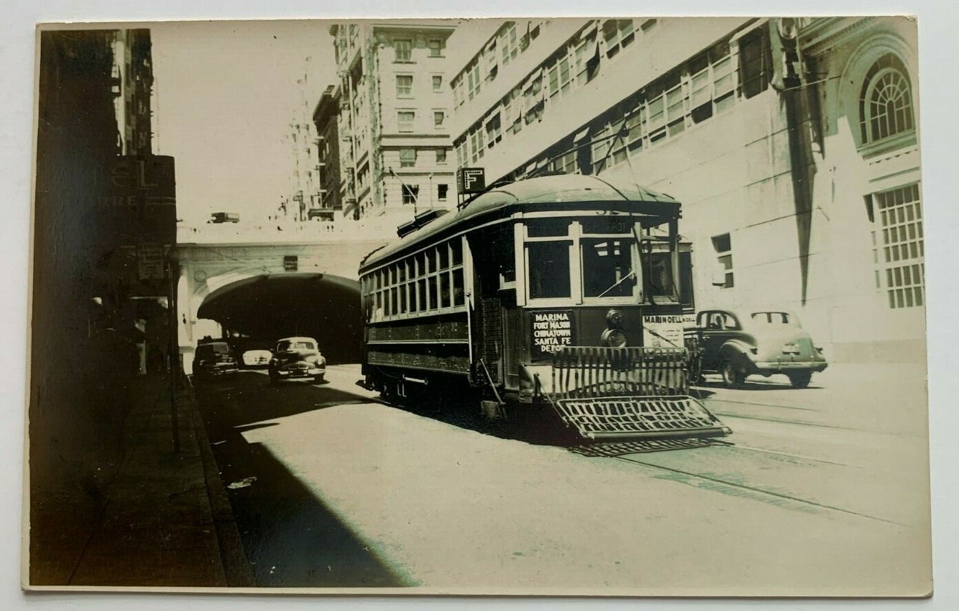 c1950s CA RPPC Postcard San Francisco Trolley Streetcar Hotel Navarre cars KODAK