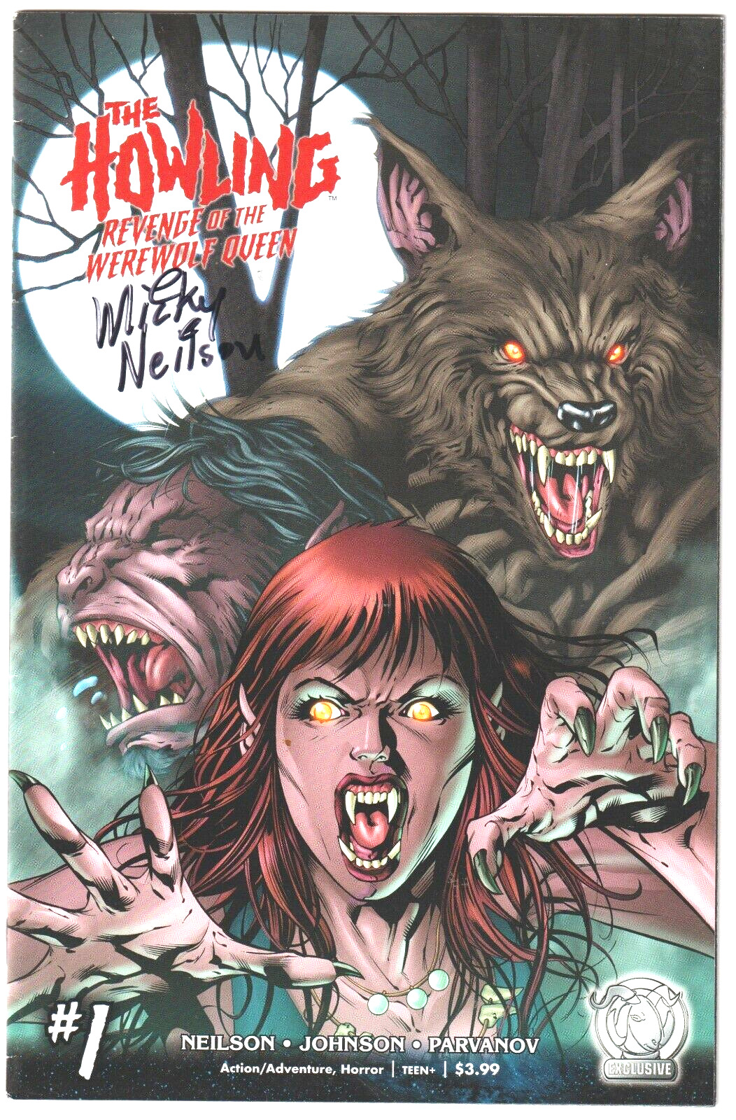 the Howling Revenge of the Werewolf Queen #1E  singed by micky neilson