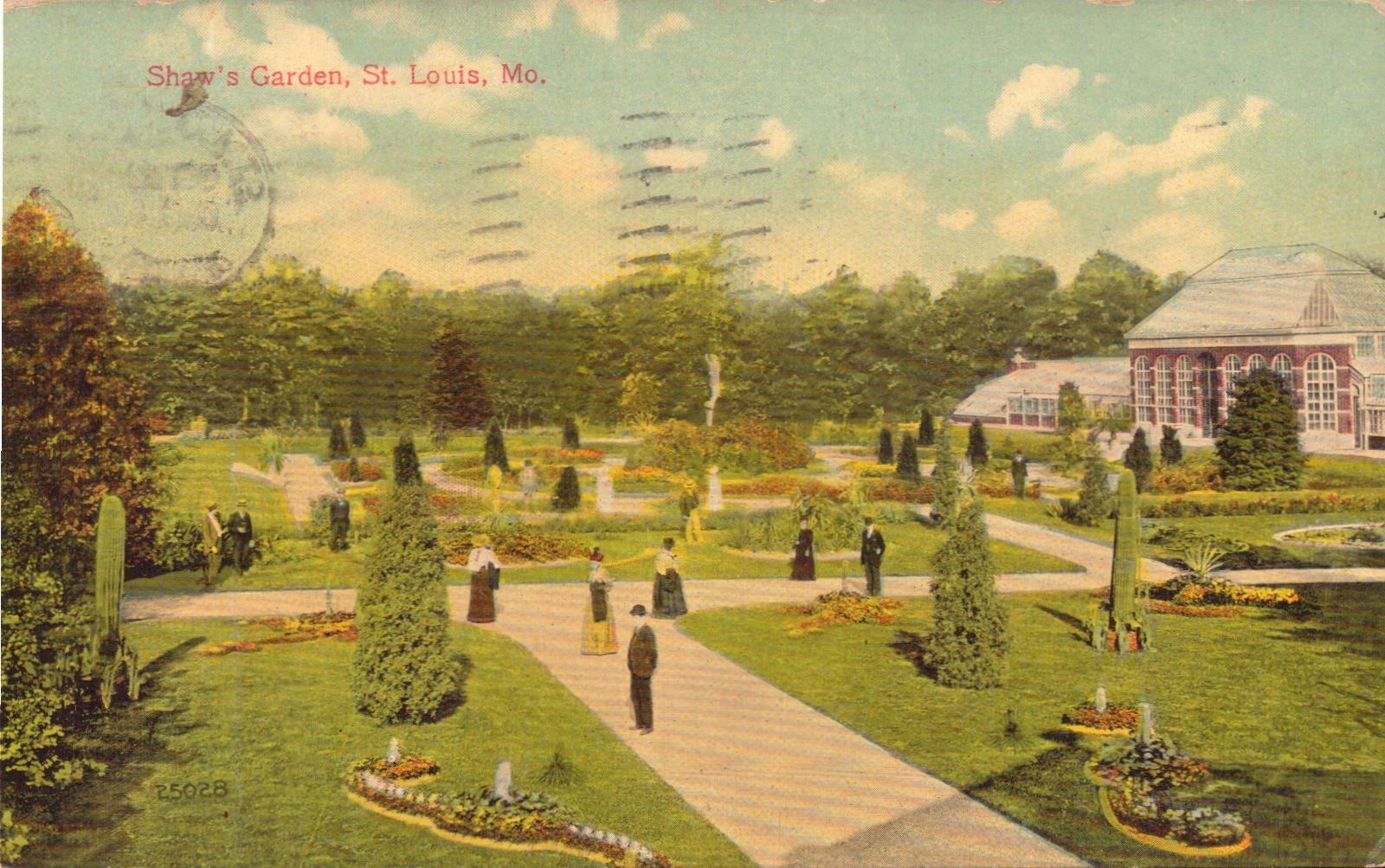 Vintage Postcard Shaw\'s Garden St Louis Postmark #25028 Ca.1909 PC.074