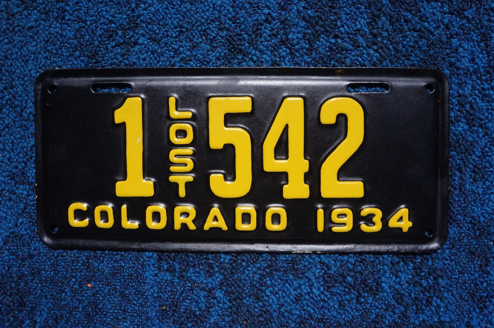 1934 Colorado LOST License Plate