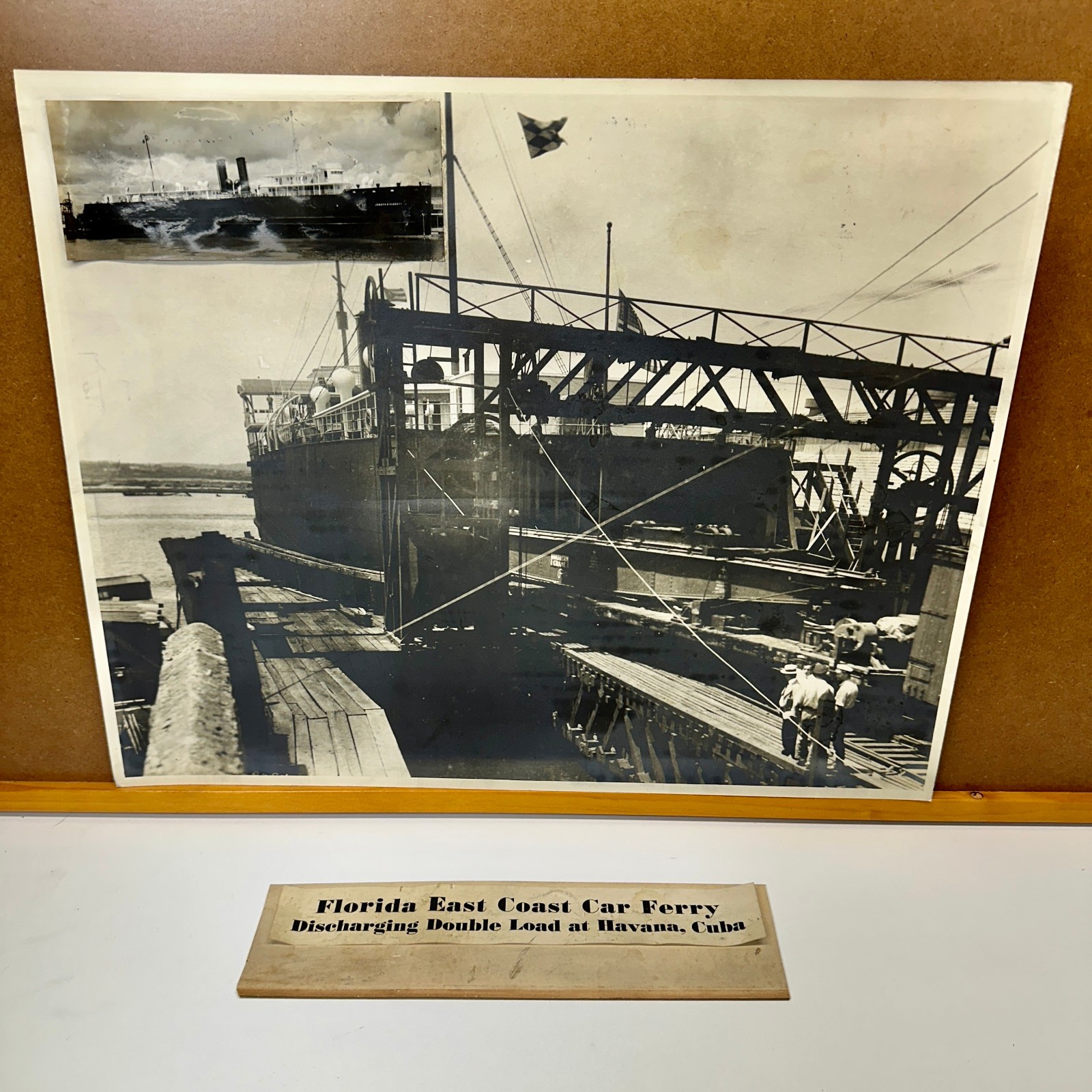 Florida East Coast Railway Car Ferry Photo Havana Cuba Silver Gelatin 16x20 Orig