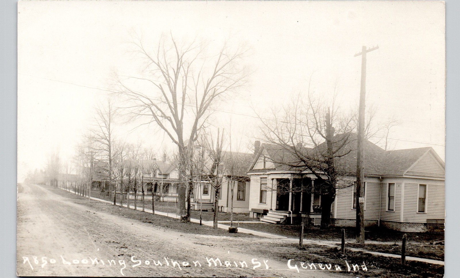 MAIN STREET geneva in c1910 postcard indiana real photo rppc houses residential