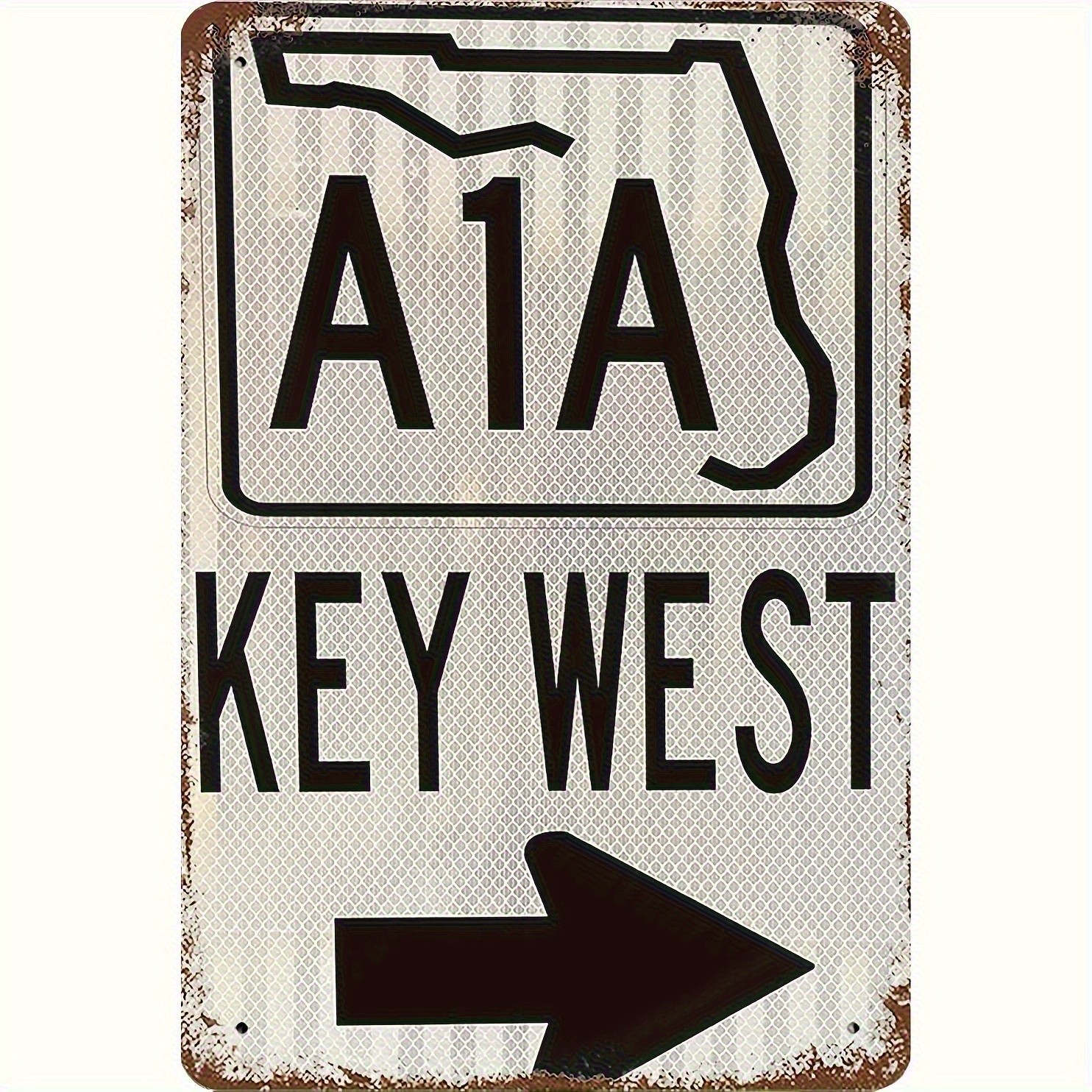 Vintage A1A Key West Rustic for Bedroom Tin Metal Signs Home Décor 8x12