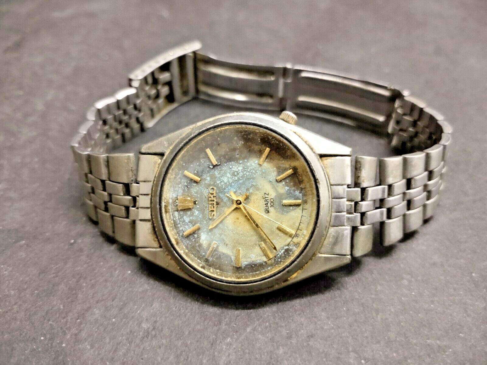 VINTAGE OLD RARE SEIKO QUARTZ 100 MEN'S WRIST WATCH, JAPAN