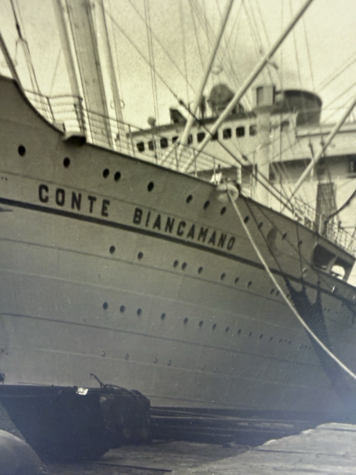 Vintage Original Photo SS Conte Biancamano Italian Ocean Liner Ship 10x10