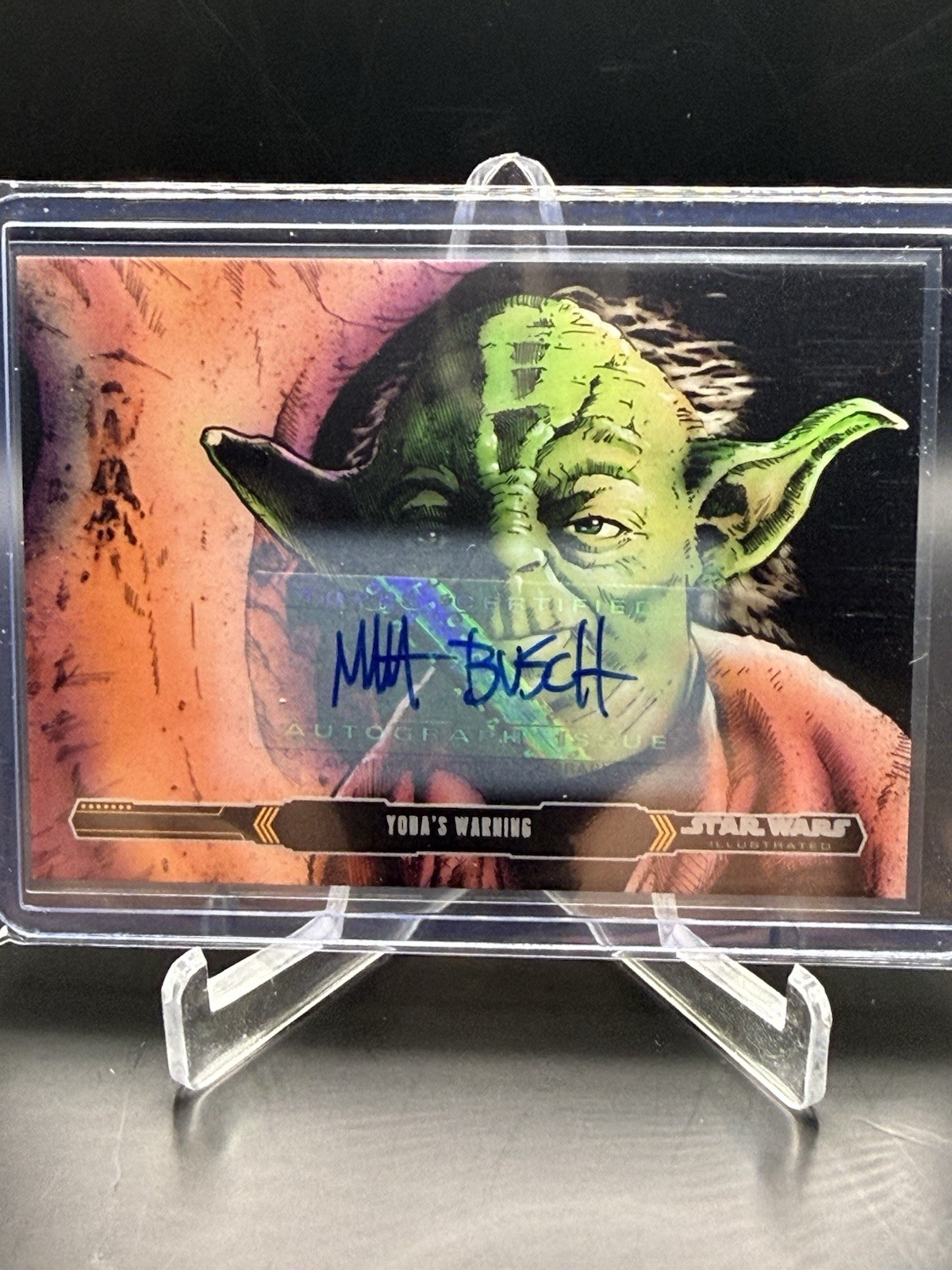2015 Topps Star Wars Illustrated Yoda’s Warning Matt Busch Artist Auto #58