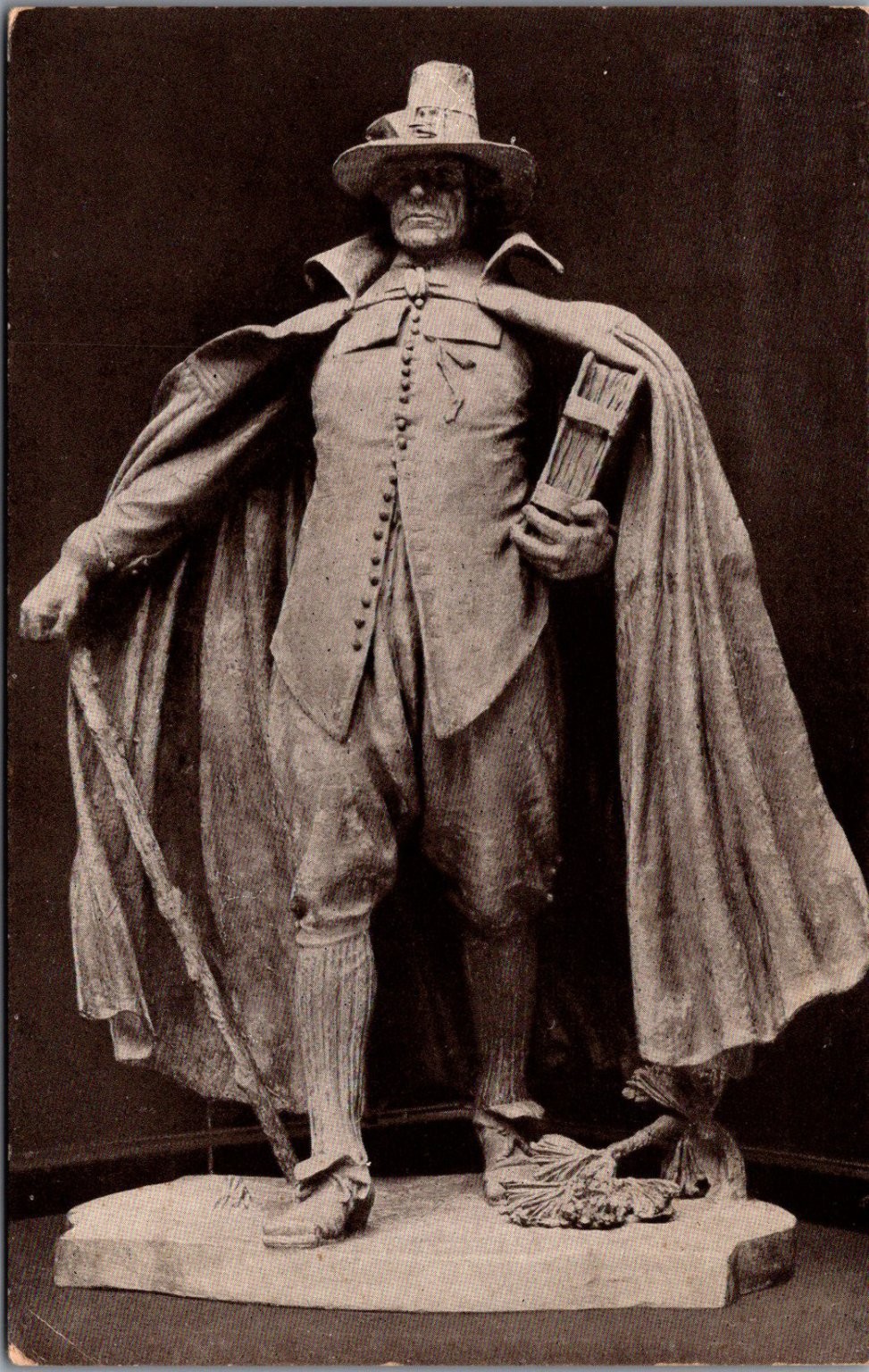Augustus Saint-Gaudens THE PURITAN Statue Art Institute Chicago Postcard