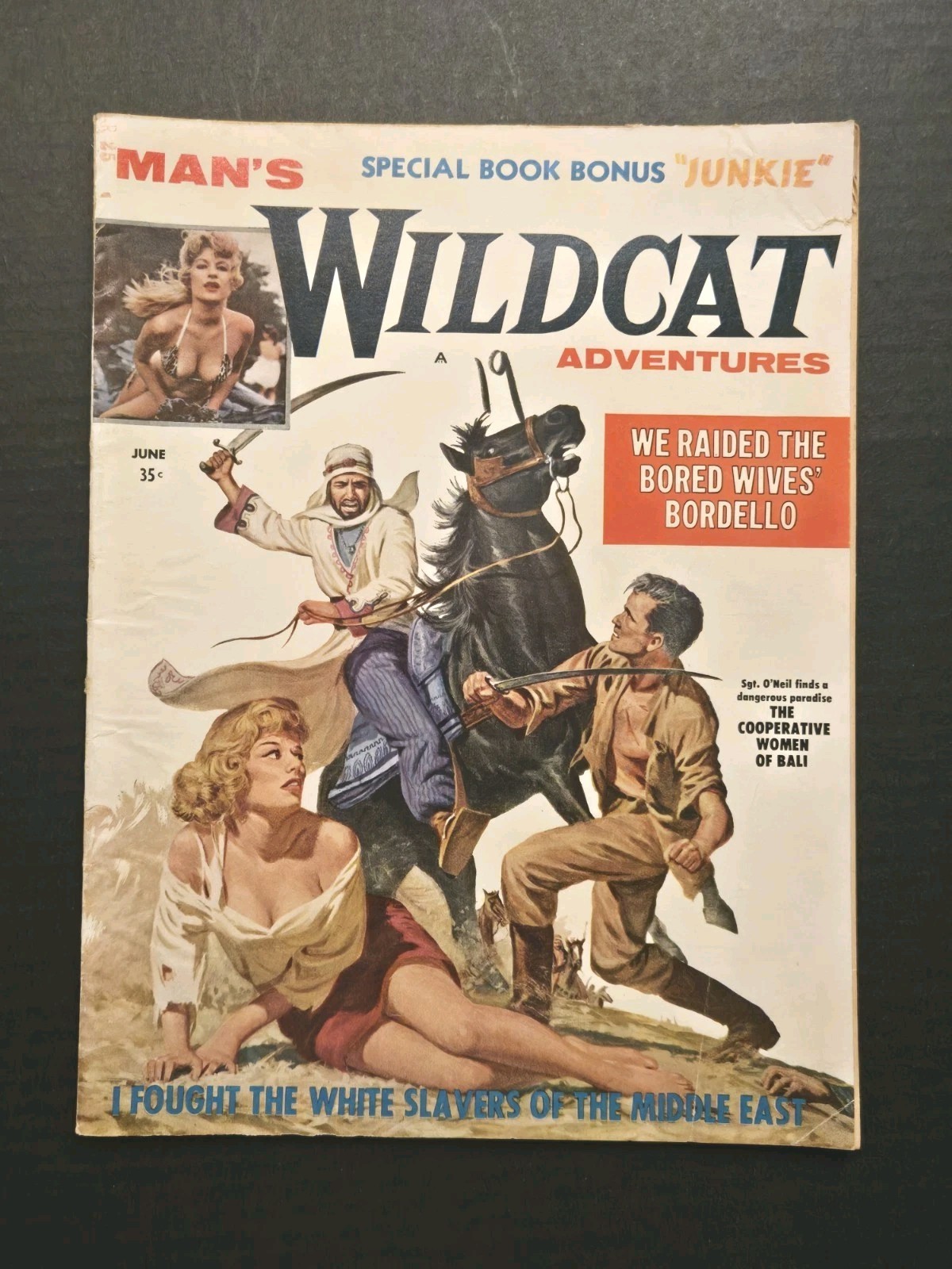 Scarce Wildcat Adventures Magazine June 1959 Vol 1 #1 William S Burroughs VG