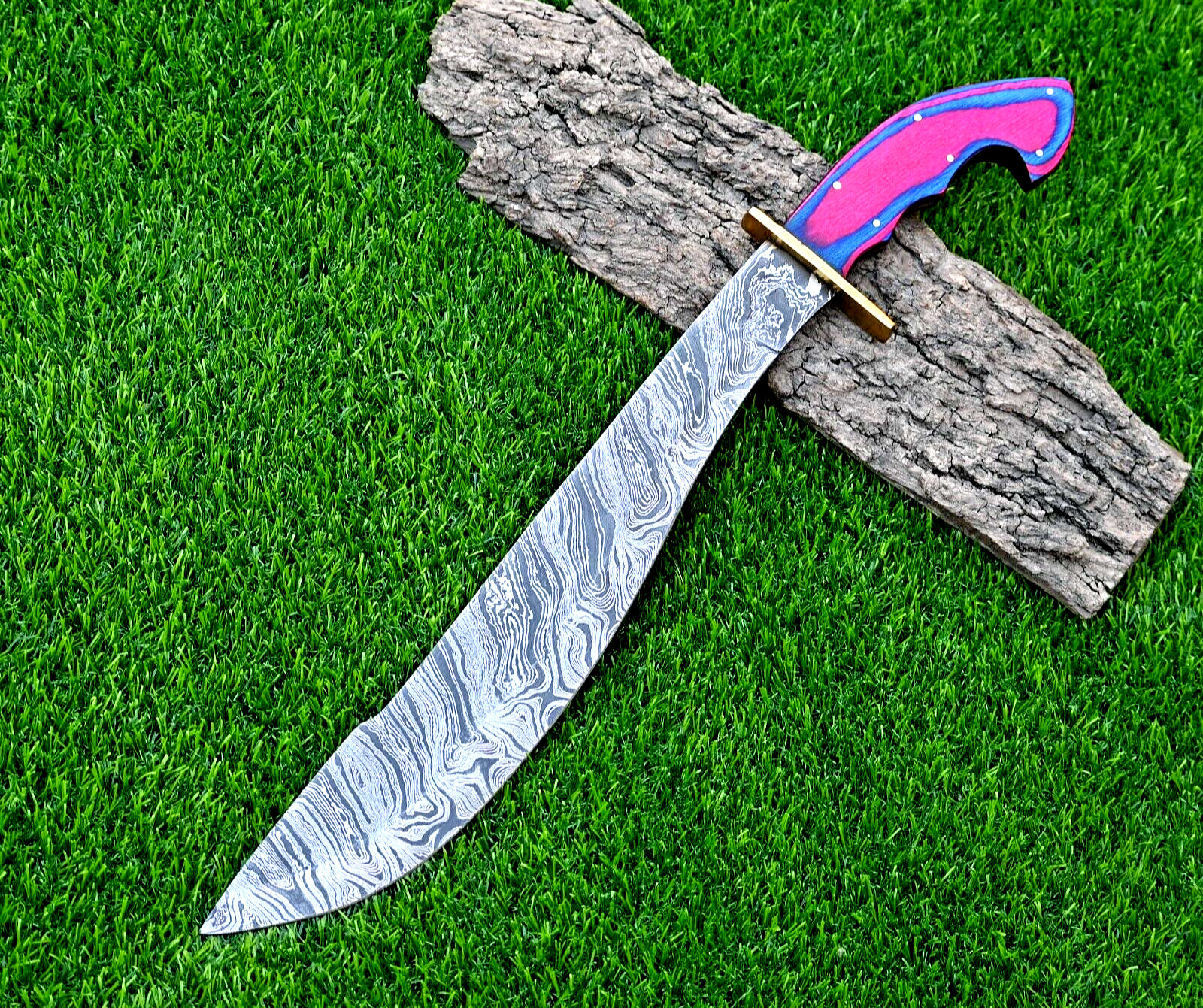 CUSTOM MADE HAND FORGED DAMASCUS STEEL BLADE FALCHION SWORD 1657