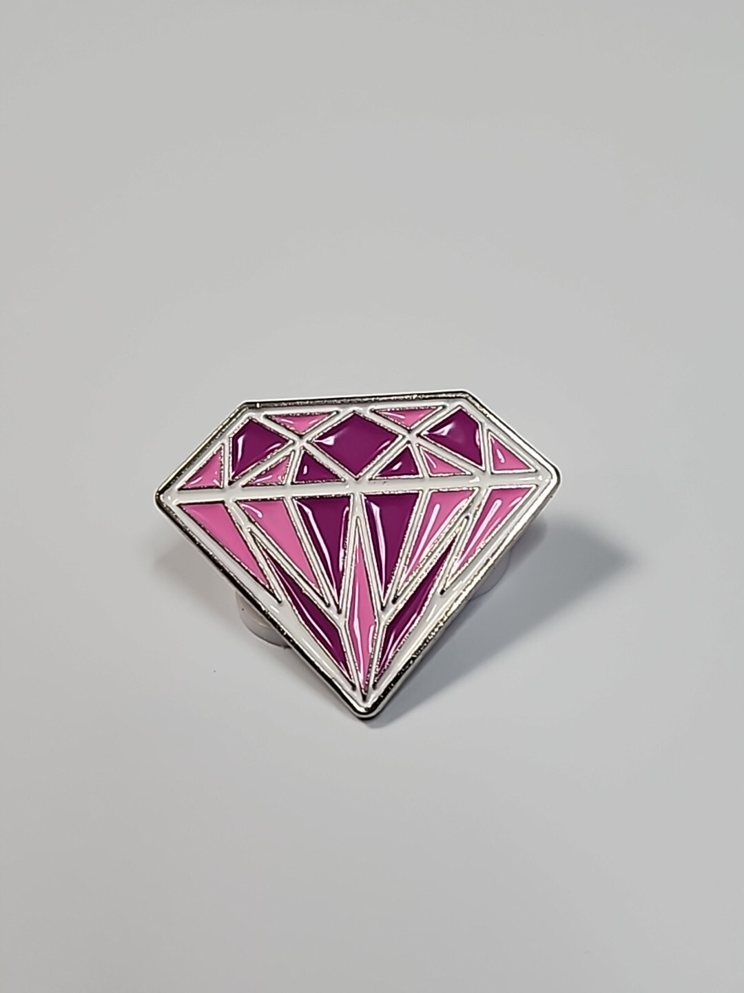 Diamond Shape Lapel Pin Shades of Pink & White Colors