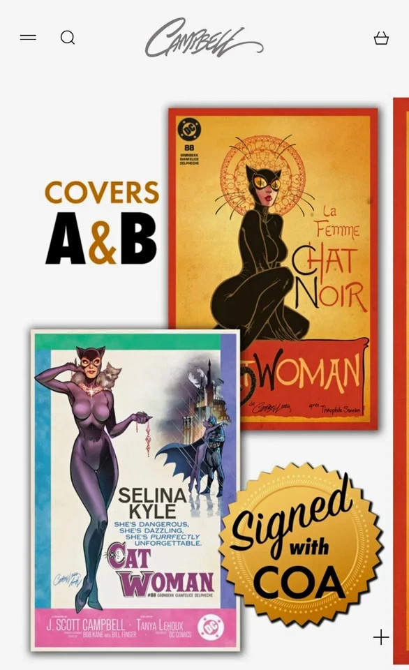 *PRESALE* Catwoman #88 COVERS A & B  Signed J Scott Campbell Le Chat noir DC