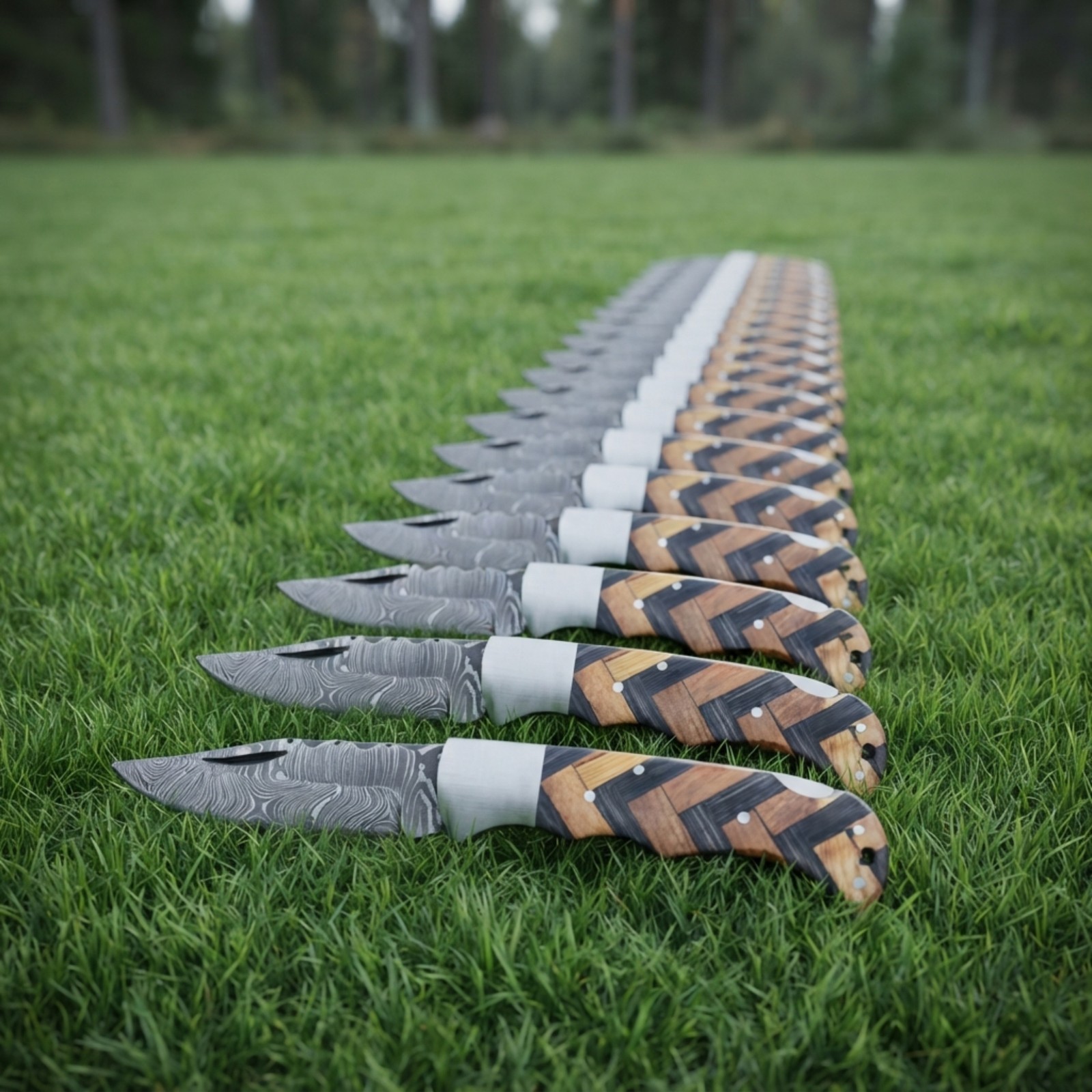 LOT SET OF 20 PCS, HAND FORGED DAMASCUS STEEL POCKET KNIVES CAMPING KNIFE EDC