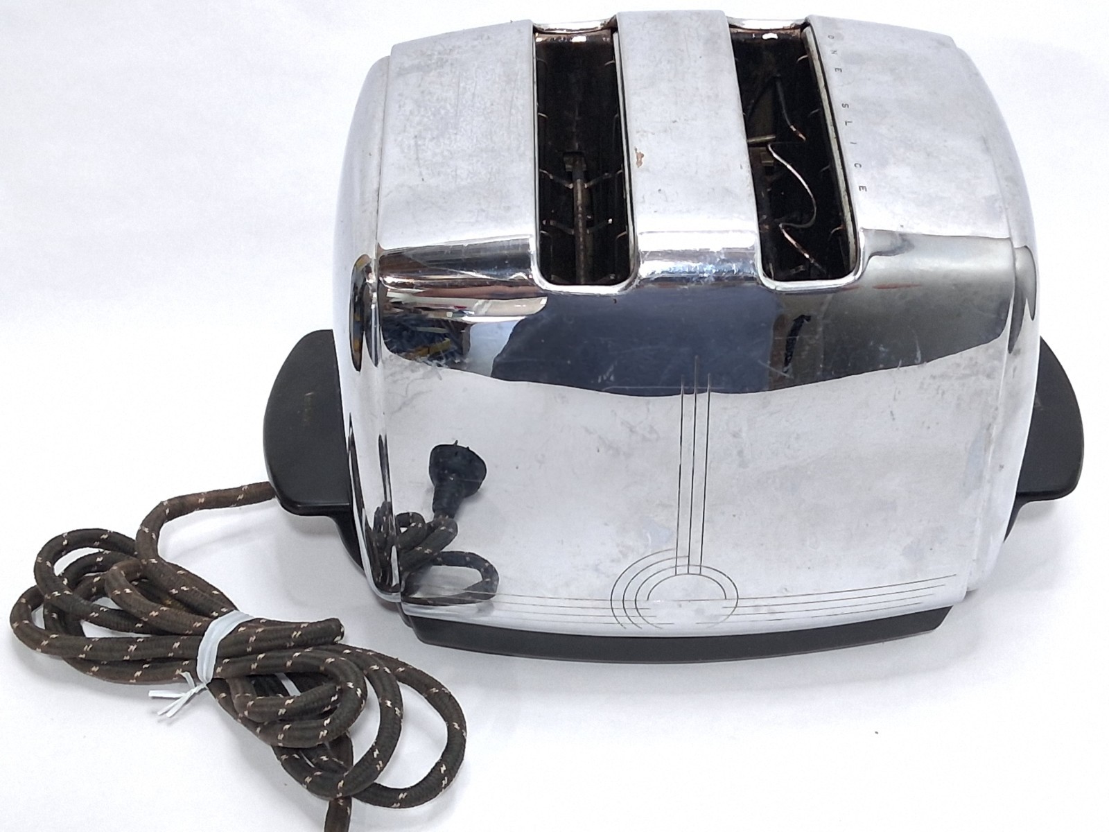 VTG 50\'s Sunbeam Toaster T-20b Radiant Control Chrome Art Deco USED WORKING