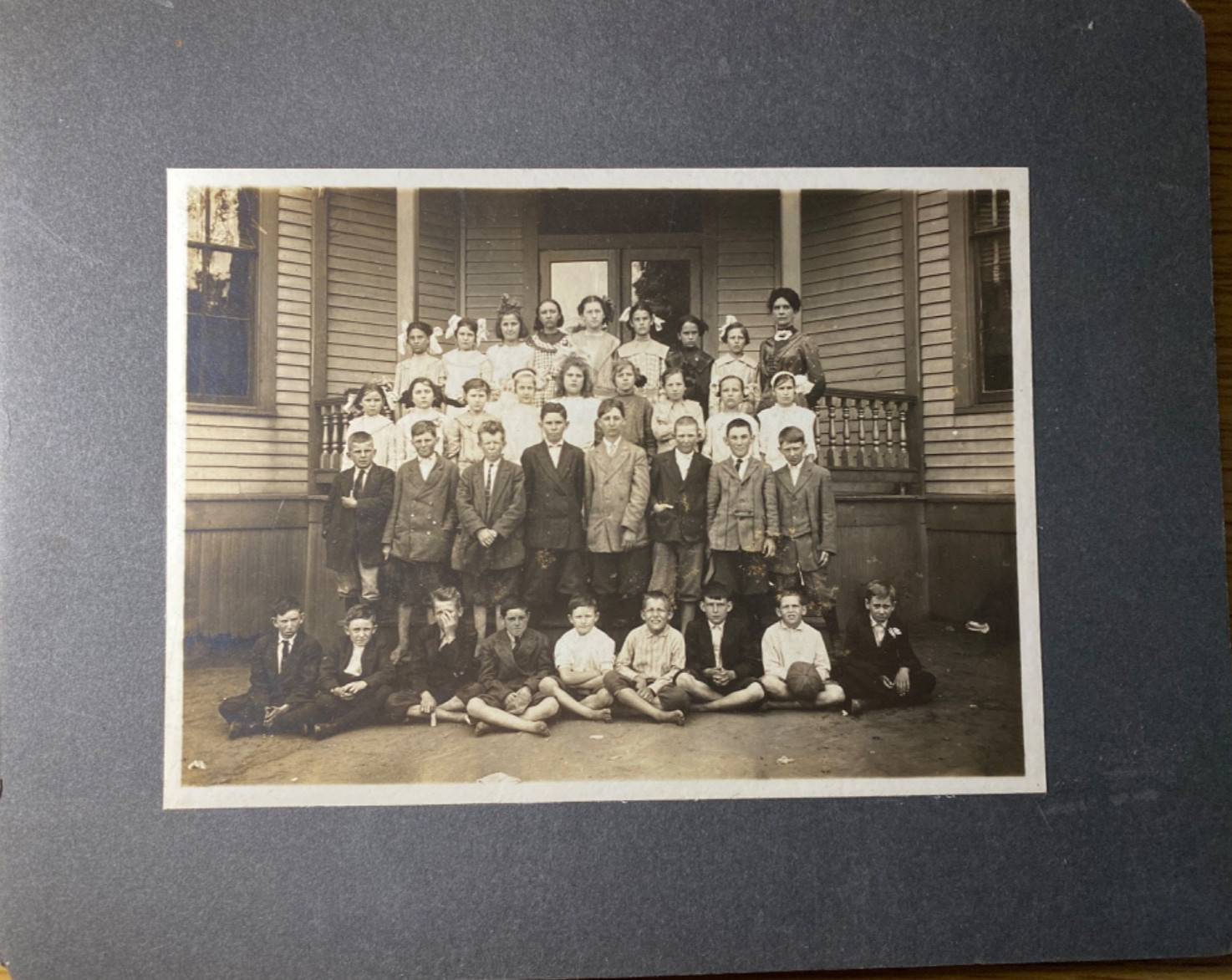 1900s ELEMENTARY SCHOOL CLASS antique 8x10 mounted photo no.2 AMERICAN EDUCATION