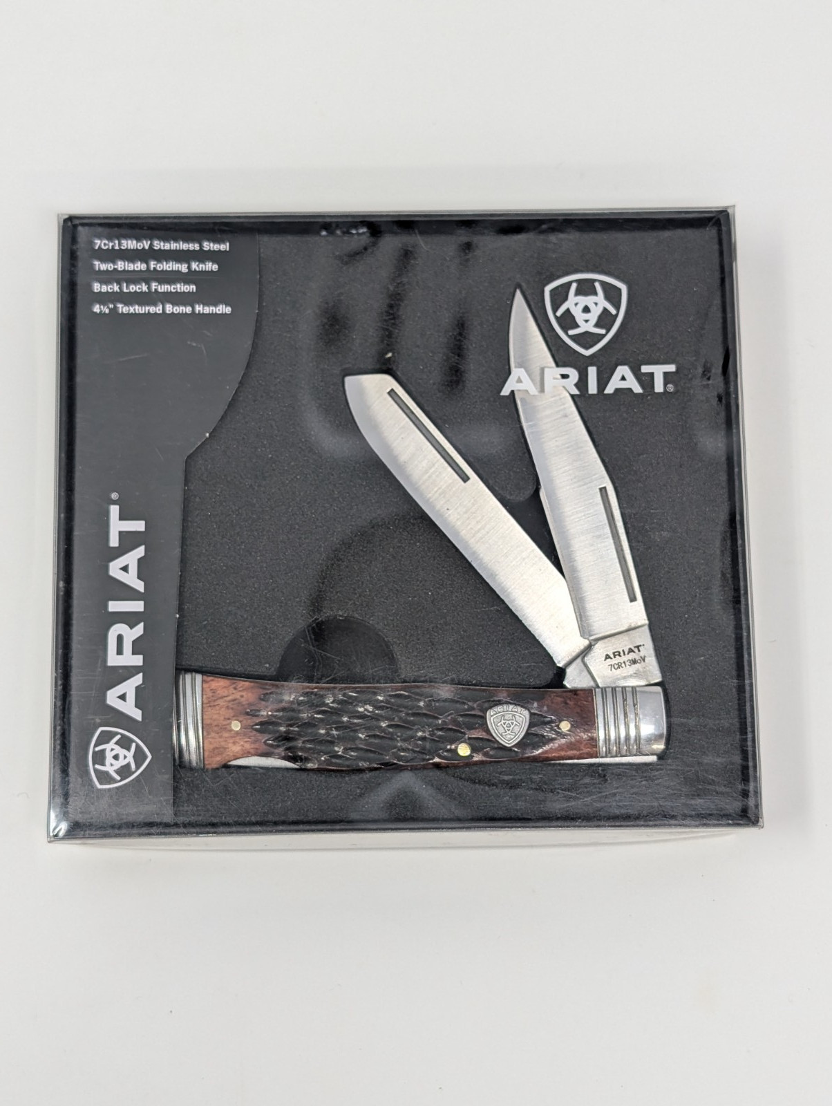 Ariat Mens Two Blade Folding Pocket Knife 4.25 Ariat Mens Two Blade Folding Pocket Knife 4.25