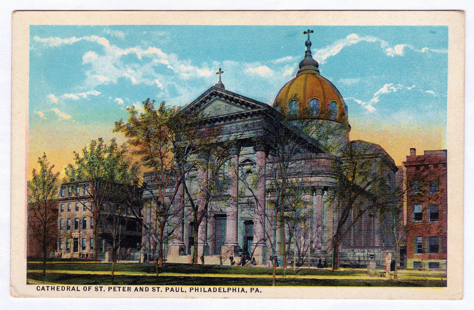 1915 Philadelphia PA Postcard Cathedral of St. Peter Saint Paul 18th & Race/Vine