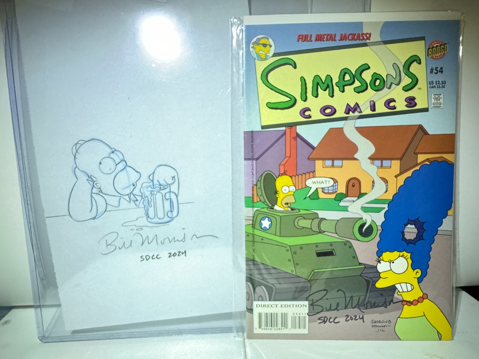 The Simpsons signed by Bill Morrison Comic and artist pencil Drawing at SDCC