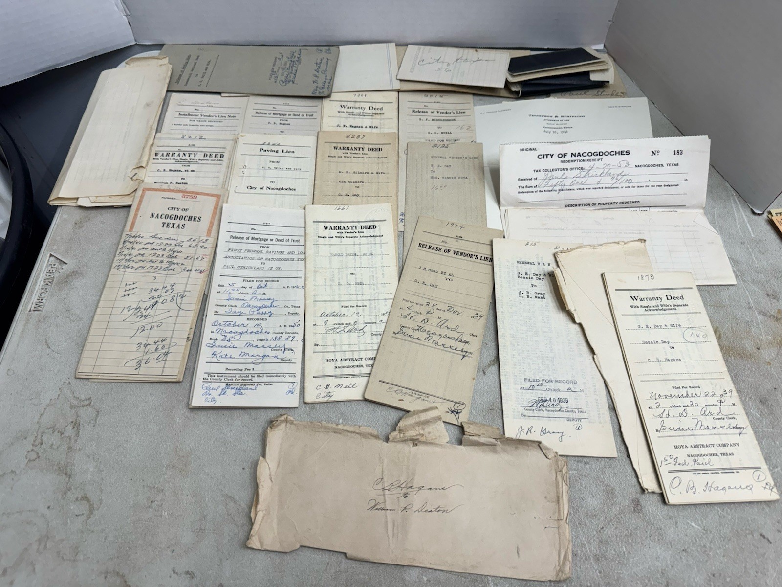 vintage warranty deed lot Nacogdoches Texas other docs included