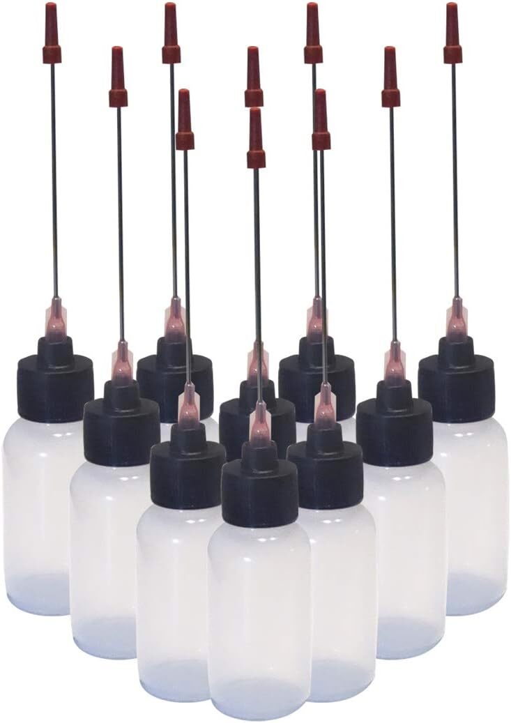 10 Pack 1Oz Medical Grade Boston Round Dispensing Bottles With 3Inch Needle